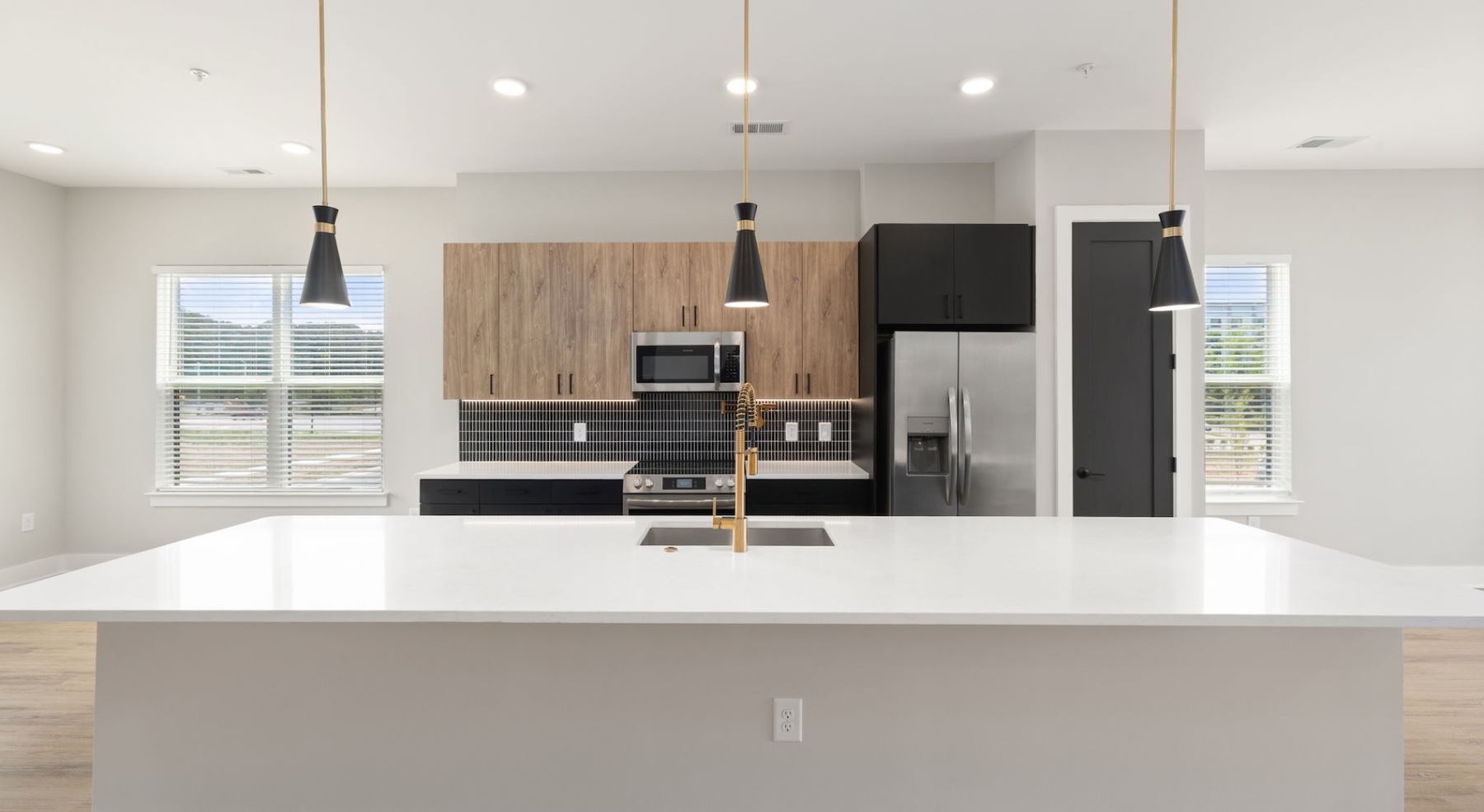 Well-lit kitchen with ample counter space