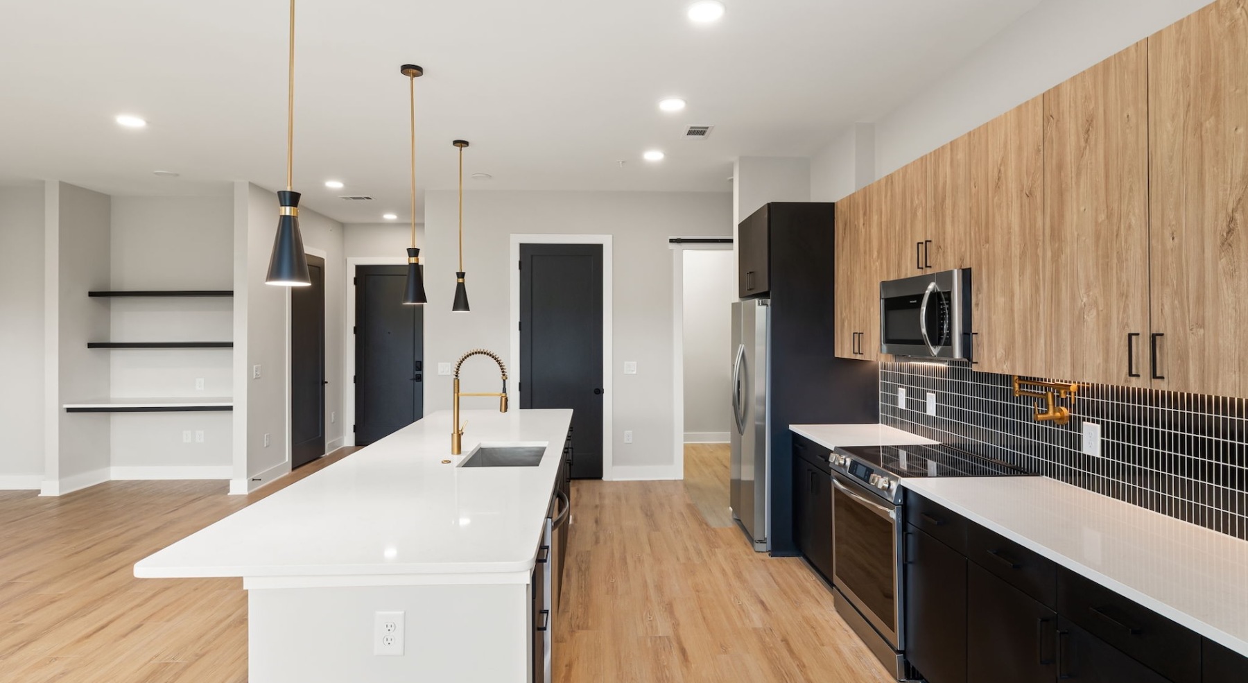 Well-lit kitchen with ample counter space