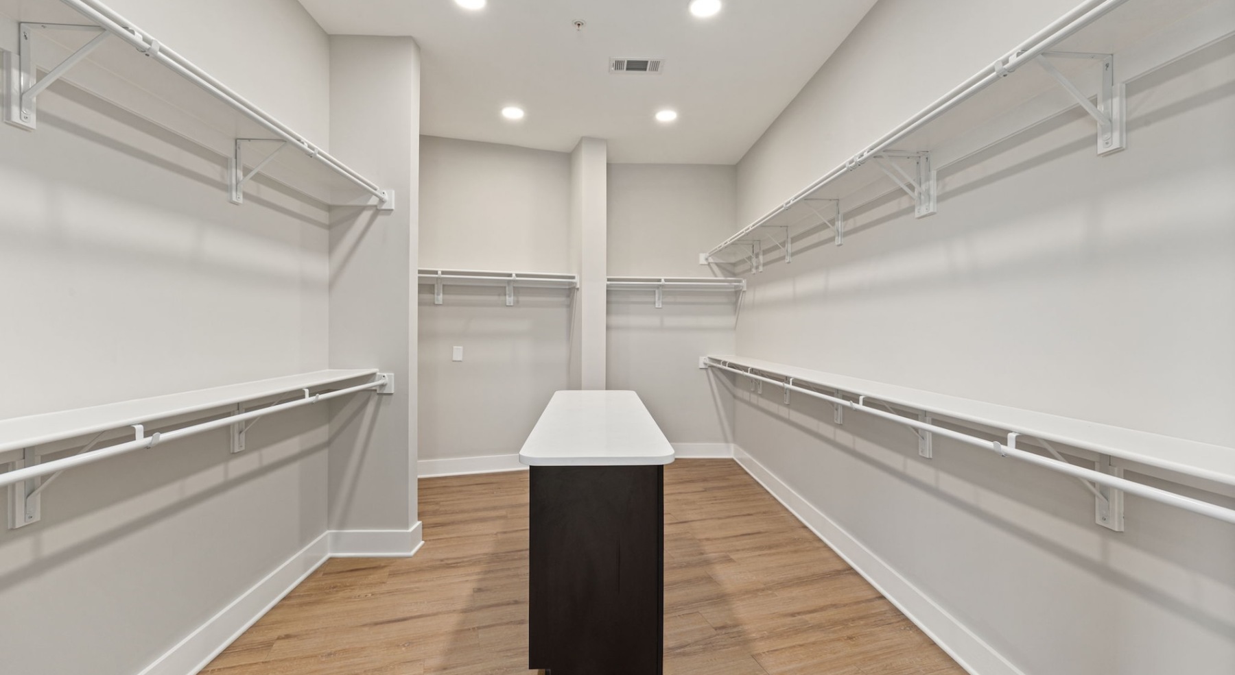 spacious closet space with ample shelving